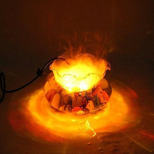 LemonBest Night Light 24V 12 LED Ultrasonic Fog Mist Maker Fogger Atomizer Air Humidifier With Power Supply