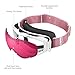 OutdoorMaster OTG Ski Goggles - Over Glasses Ski/Snowboard Goggles for Men, Women & Youth - 100% UV Protection (White Frame + VLT 46% Pink Lens)
