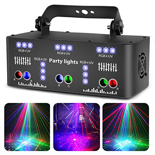 Discolicht Partylicht, LED RGB Licht DJ Projektor Musikgesteuert DJ Disco Lichter, DMX Effektstrahler Für KTV Familientreffen Hochzeit Geburtstag Hall