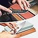 Knife Sharpening Stone Set, AHNR Premium Whetstone Knife Sharpener Kit Includes NonSlip Bamboo Base, Flattening Stone & Angle Guide (Brown)