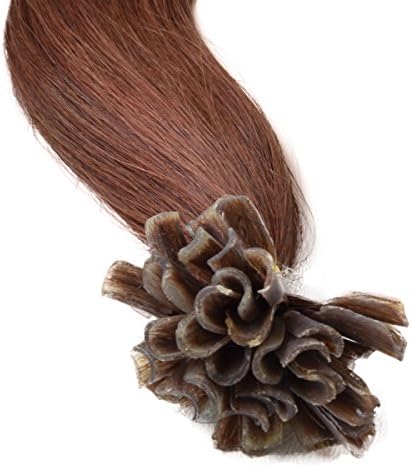 18" Pre Bonded Hair Extensions-Nail tip Straight 18"-#33 Rich Copper Red-REMY HAIR-100% Human Hair-Grade AAA-0.6g x25 Strands