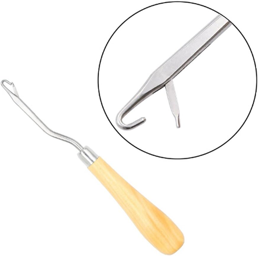 SOURBAN Wooden Bent Handled Latch Hook Tool for Latch Hook Canvas and Rug Making