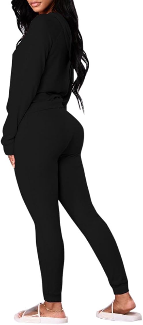 FUPHINE Women's Tie Dye Jogger Outfit Sweatsuit 2 Piece Sweatshirt Long Sleeve Hooded and Pants Lounge Sets Tracksuit Black at  Women’s Clothing store