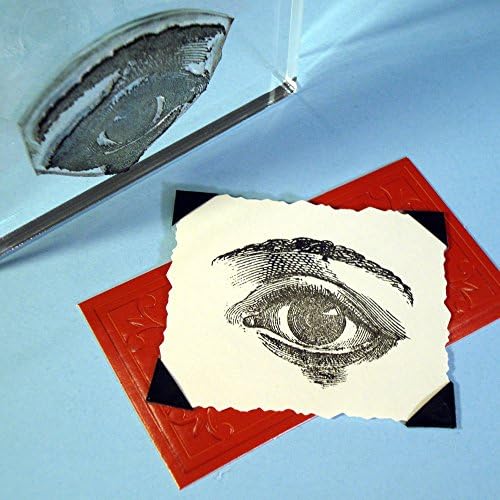 Human Eye Stamp, clear polymer cling 1.5"x2", includes storage case and block mount