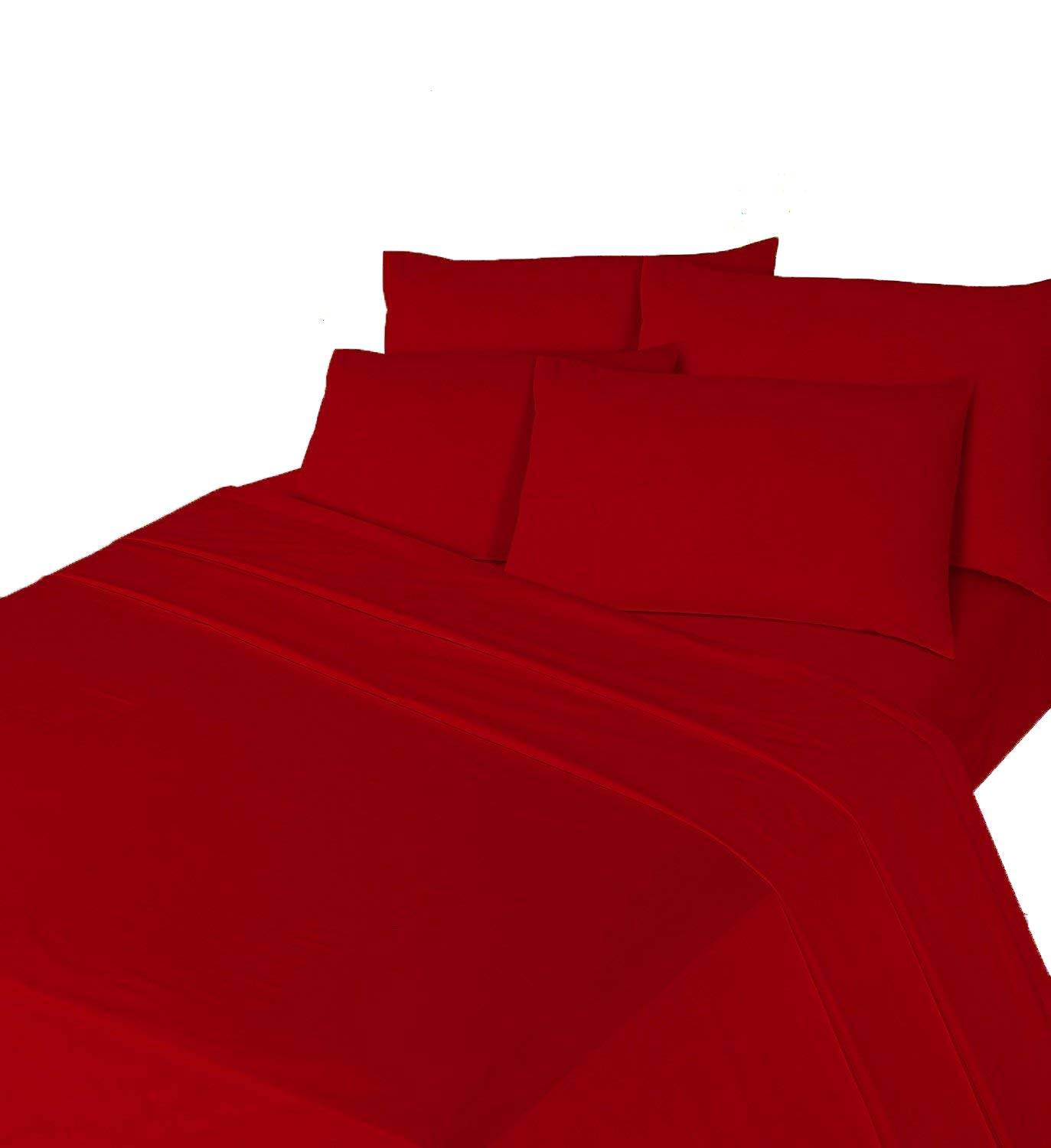 Comfy Nights Brushed Cotton Flannelette Flat Sheet Or Pillow Pair, Single - Red