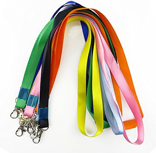 Honbay Assorted Colors Long Neck Strap Band Lanyard With Swivel Clasp for ID Cards, Badges, Keys, Employees, Students, Visitors, Badge Name Tag Holders and More, Pack of 30