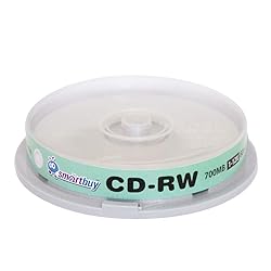 10 Pack Smartbuy CD-RW 1-12X 700MB/80Min High Speed