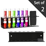 Set of 2 Black Acrylic 6 Slot Dry Erase Marker and Eraser Holder Wall Mountable Organizer Rack