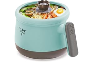 Avkobow Smart Automatic Multifunction Electric Hot Pot 1.8L, Shabu Shabu Mini NonStick Hot Pot with MultiPower Control, Electric Cooker with Tempered Glass Lid for Family, Party and Friends