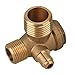 Chiloskit 3-Port Brass Male Threaded Air Compressor Check Valve Central Pneumatic Air Compressor Attachments Accessories, G1/8x G3/8x G1/2