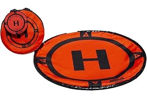Hoodman 2 Foot Weighted UAV Drone Landing Pad - fits Mini 4 Pro, mini 3 pro, mavic and spark - Durable, No Stakes Required, collapses to 1/3 of deployed size