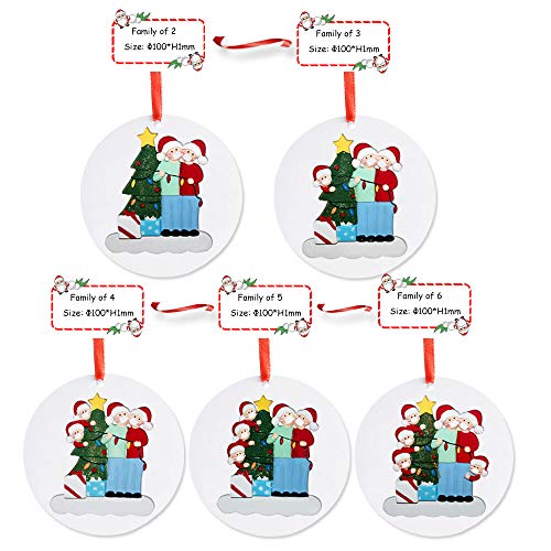 CJWPOWER 2020 Personalized Christmas Ornament, Quarantine Themes, Best Gift for Family, Neighbors, Friends, Church Members, Grandparents and More (Lights, Family of 4)