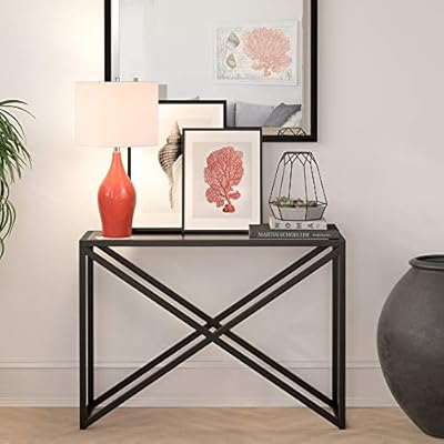 Bella 28.25" Tall Porcelain Table Lamp with Fabric Shade in Coral/White 513IOEIy%2BJL