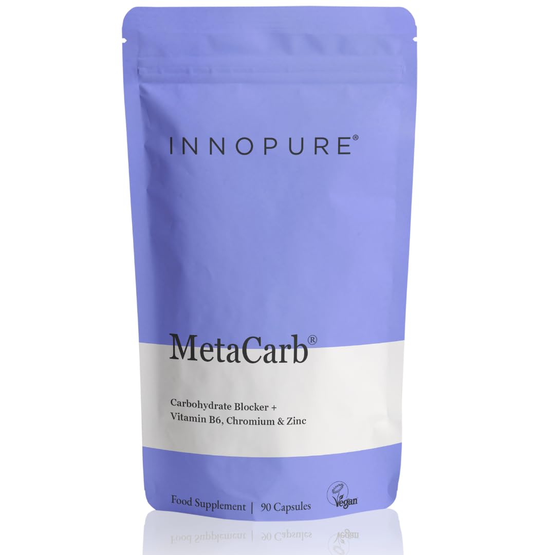 MetaCarb® Metabolic & Blood Sugar Balance Support – with White Kidney Bean, Chromium Picolinate, Zinc, Vitamin C & B6 – UK Made, 90 Vegan Capsules