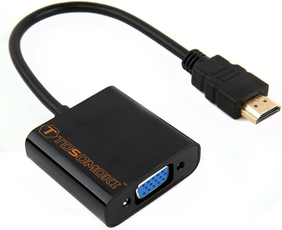 Tosomoki HDMI to VGA Adapter 1080P Male to Female Converter for PC Laptop