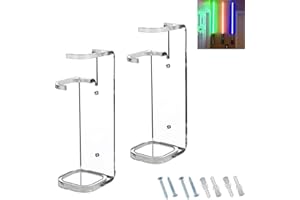 MANNIFEN Lightsaber Stand Wall Display, Wall Mount Holder, Acrylic Rack Suitable for Swords, Light Saber (2 Transparent L)