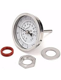 mrbrew Hervidor de agua Termómetro, termómetro de acero inoxidable con contratuerca para infusión y sintetizar