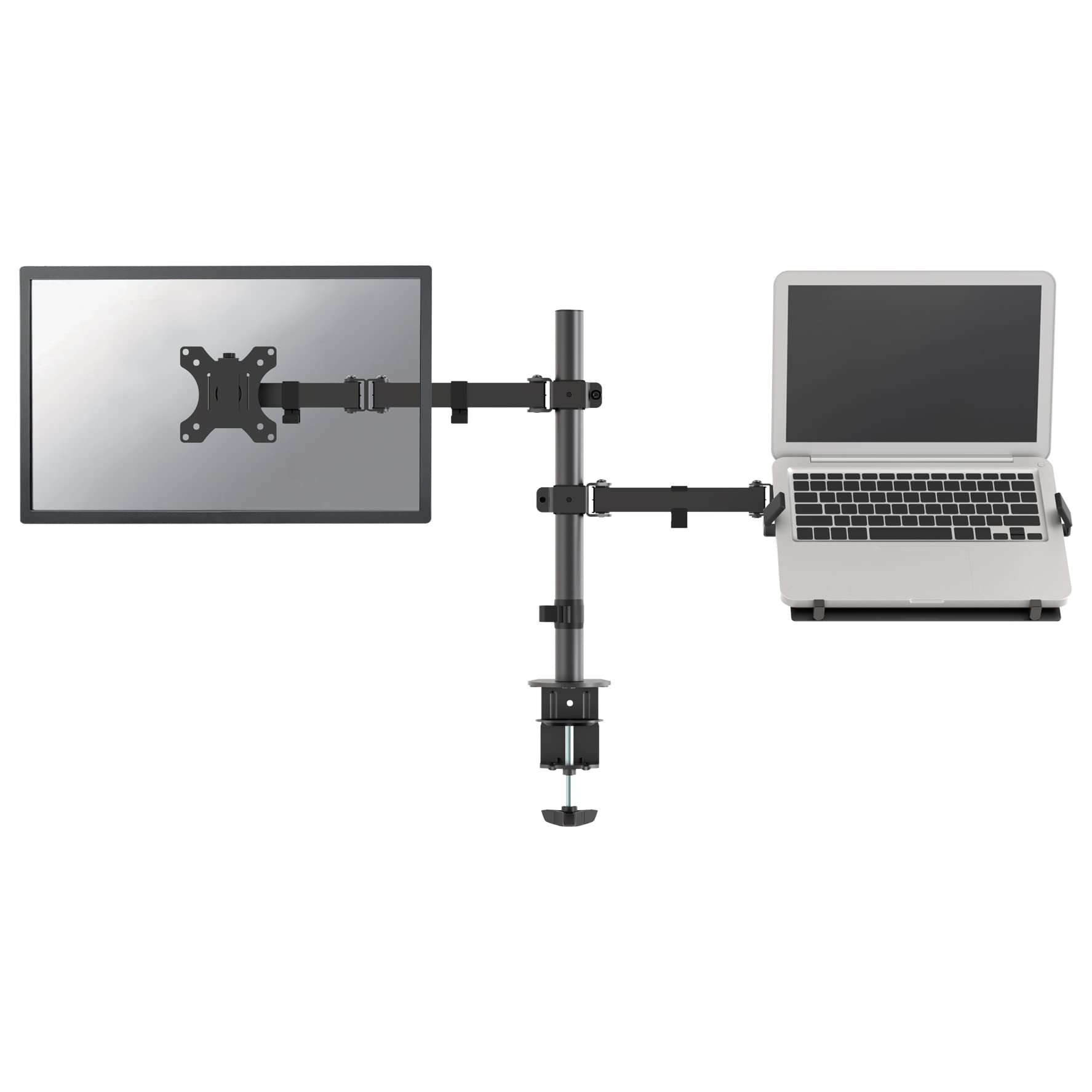 Newstar FPMA-D550NOTEBOOK Full Motion and Desk Mount (clamp) for 10-27" Monitor Screen and Laptop, Height Adjustable - Black