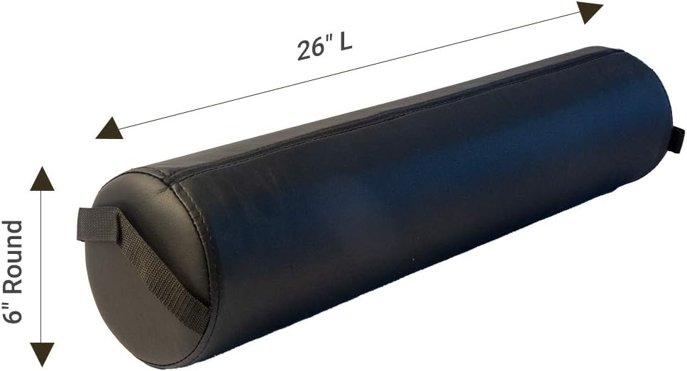 ForPro Full Round Bolster, Black, Oil and Stain-Resistant, for Massage and Yoga, 6” R x 26” L : Massage Table Pads : Health & Personal Care