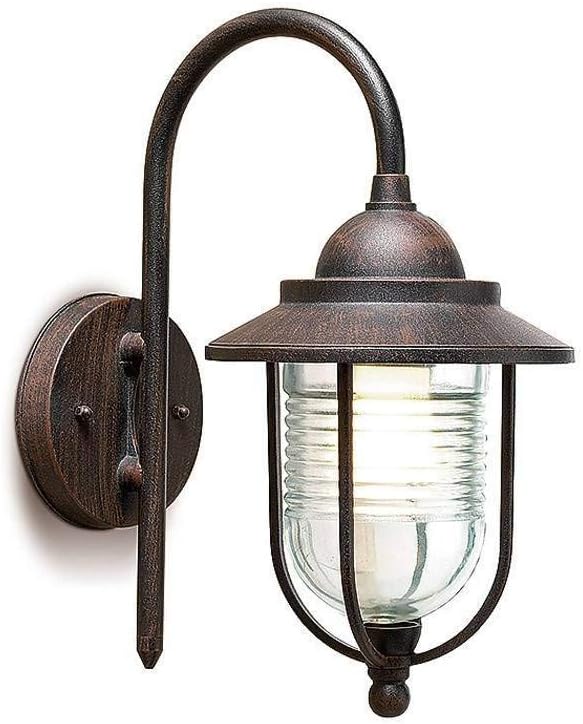 Leds C4 Outdoor Lighting Sirena Wall Light, Transparent Glass, Rusted