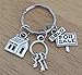 Kit's Kiss Realtor keychain, Realtor key ring, House charm keychain, Real Estate broker keychain, House keychain