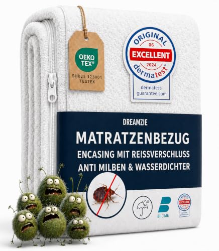 Dreamzie - Matratzenbezug 180x200 x8cm - Encasing Milbenbezug - Wasserdicht