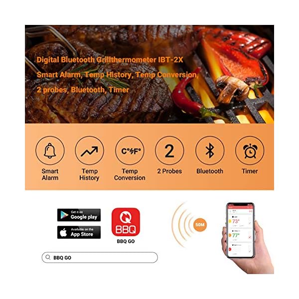 Inkbird-IBT-2X-Bluetooth-Cooking-Thermometer-Wireless-Barbecue-BBQ-Grill-Monitor-Steel-Probe-Temperature-Alarm-Portable-Android-iOs-for-Oven-Meat-Smoker-IBT-2X-BBQ-Thermometer-2-Probes INKBIRD IBT-2X Bluetooth Cooking Thermometer Wireless Barbecue BBQ Grill Monitor Steel Probe Temperature Alarm Portable…