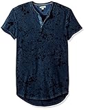 Calvin Klein Jeans Men's Short Sleeve True Indigo Splatter Split Neck T-Shirt