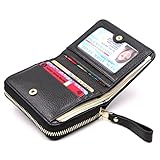 Kinzd Accordion Wallet RFID Leather Card Wallet for Women Credit Card Holder (OneSize, upgraded Black)