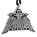 Pewter Odin's Ravens With Valknut Pendant - Huginn and Muninn Crow Necklace