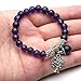 Jovivi 8MM Natural Amethyst/Rose Quartz/Tiger Eye Gemstone Healing Point Tree Life Lucky Charm Stretch Bracelet