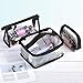 ANRUI Clear Travel Toiletry Bag PVC Waterproof Cosmetic Makeup Bags Organizer With Handle See Through Plastic Clear Case (Black)