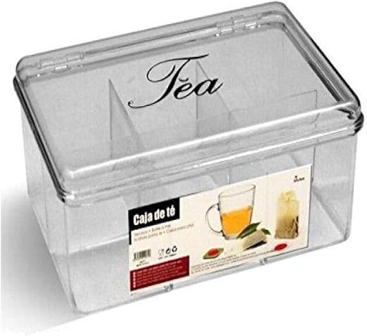 Dream Hogar Caja te infusiones organizadora 6 Compartimentos Transparente: Amazon.es: Hogar
