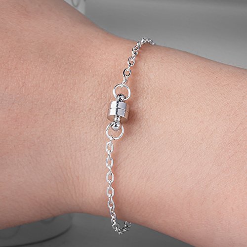 Linsoir Beads 10 Sets Small Strong Magnetic Barrel Clasps Magnetic Fasteners Perfect for Arthritis Person 6mmX11mm Silver Finish