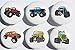Monster Truck Ceramic Drawer Knobs / Drawer Handle Pulls, Set of 6