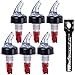 Automatic Measure Liquor Pourers, 1 Ounce, Red Tail Black Collar Clear Spout and 1 PNW Pocket Corkscrew, 6 Pack, Clear