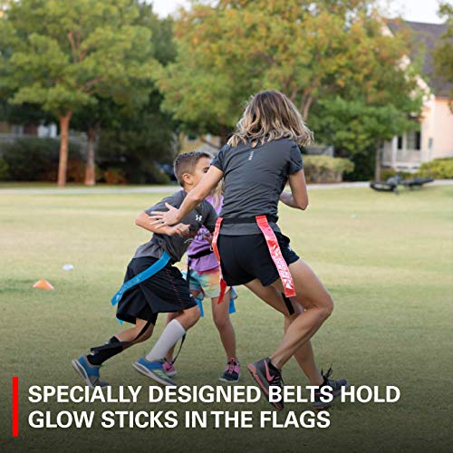 Rukket Flag Football Set, Glow In The Dark Capture The Flag Footballs, Belts, Cones & Toys, 10
