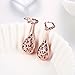 Jechin Women's Rose Gold Plated Skeleton Dangle Earrings