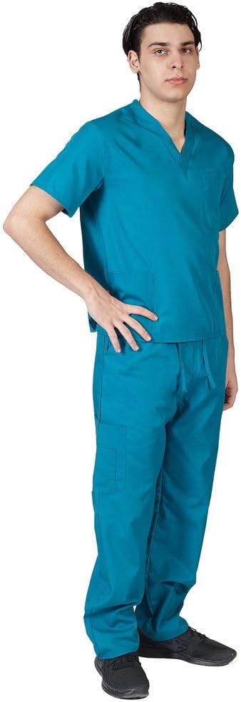 M&M SCRUBSMen Scrub Set Medical Scrub Top and Pants
