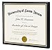 Document Frame - Made to Display Certificates 8.5 X 11-inch, Black - Document Frames, Certificate Frames, Diploma Frames, High School Diploma Frame