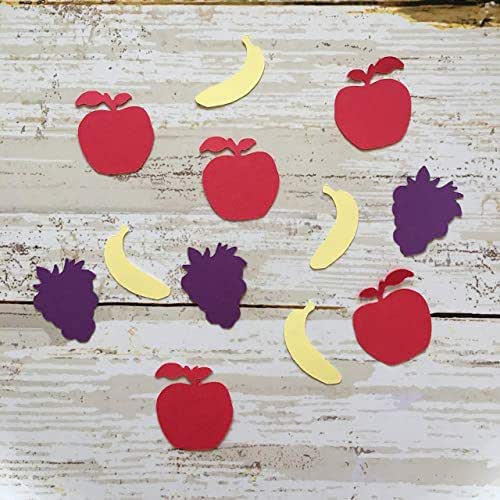1in Apple Confetti, Banana Confetti, Grapes Confetti, Fruit