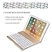 KVAGO iPad Keyboard Case Compatible with iPad 9.7 inch 2018/2017 F8S Hard Shell Case with 7 Colors Back-lit Wireless Keyboard for iPad 6th Gen,5th Gen -Gold