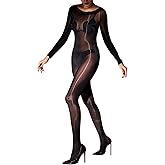 HTRUIYA Women's Oil Shiny Bodystocking Sexy Full Bodystocking 8D Nylon Sheer Pantyhose High Elastic Tights