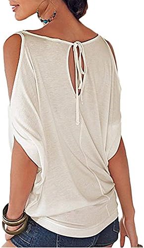 (Low price processing)YakkieSiva Women's Cutout Cold Shoulder Short Sleeve Tops T Shirt