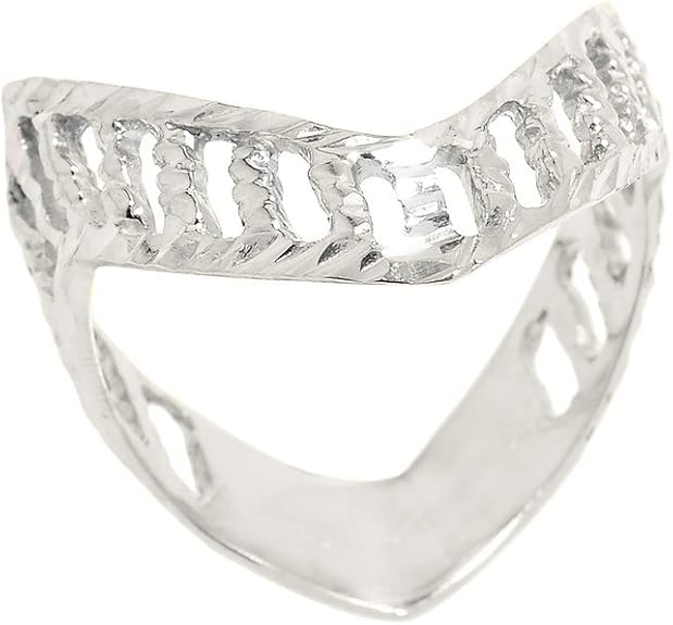 Thumb Rings Women's Polished 14K White Gold Open Design Band Ring Size