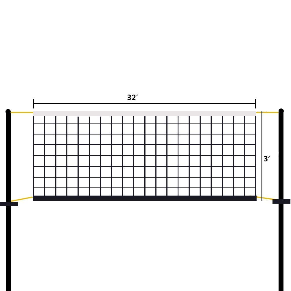 Aoneky PU Leather 32 ft Replacement Regulation Professional Official Volleyball Net with Vinyl Coated Steel Cable