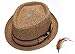 Men's Premium Straw Porkpie Fedora Hat with Summer Low Cut Sock
