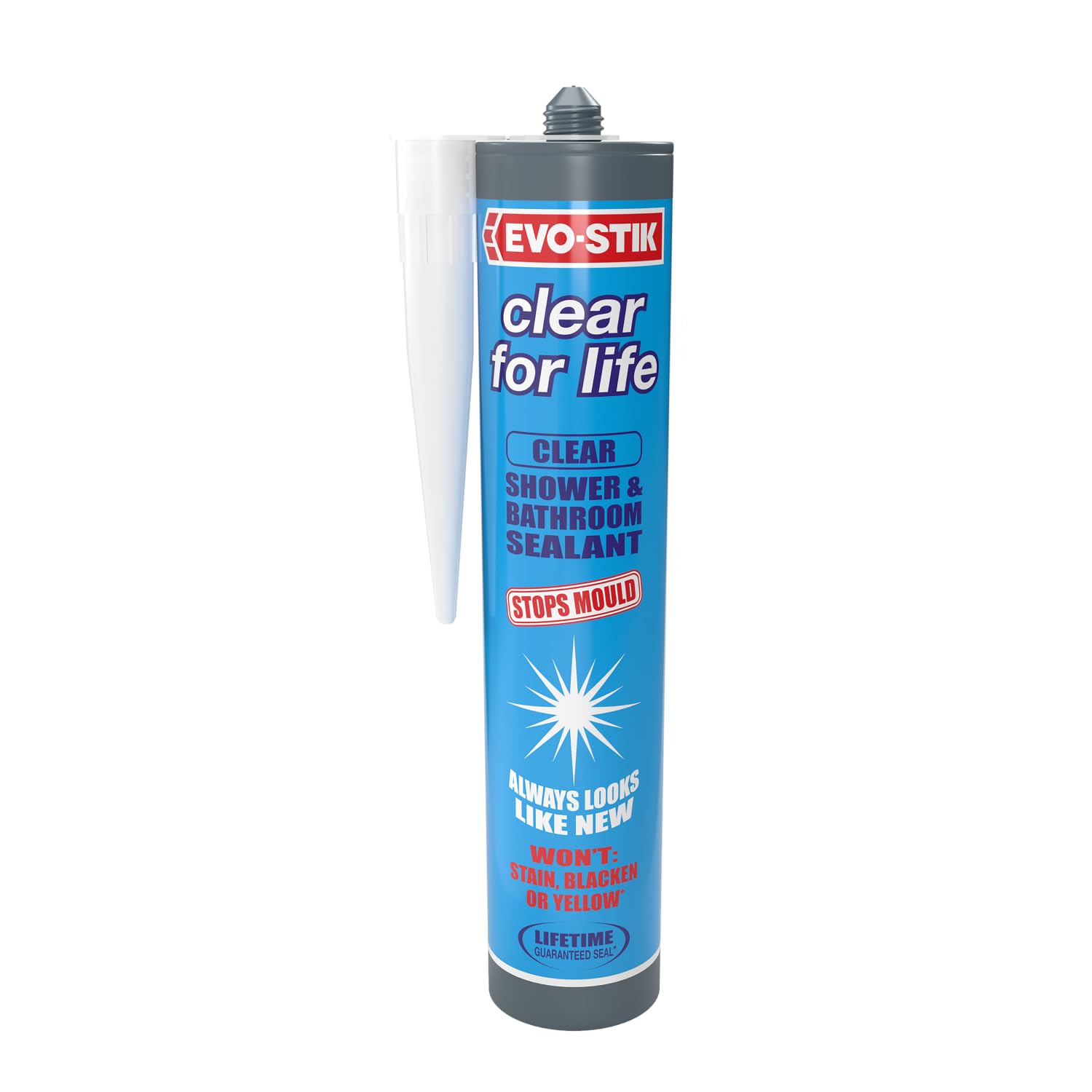 EVO-STIK Clear for Life - Shower & Bathroom Sealant - Stops Mould - Stays Looking New