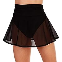 KnniMorning TEES Women's Sheer Mesh Mini Skirts See-Through High