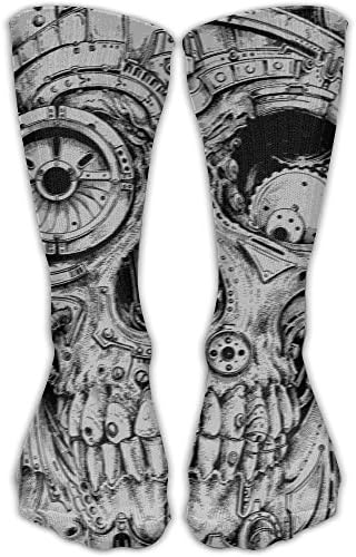 Robot Skull Facial Pattern Fashion Breathable Quick Dry 30cm Socks Unisex